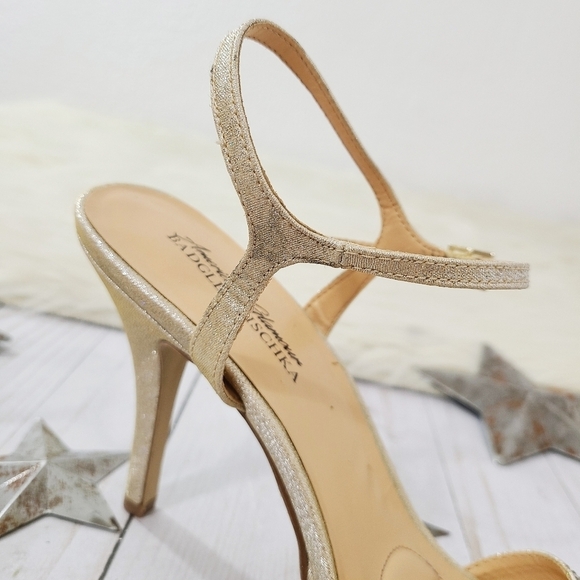 Badgley Mischka Yasmin rhinestone strappy heels gold size 10 - Picture 6 of 8